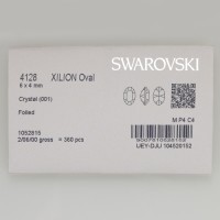 スワロフスキー・クリスタル 　4128　6×4mm　クリスタル　4個入り