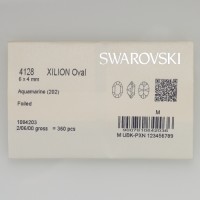 スワロフスキー・クリスタル 　4128　6×4mm　アクアマリン　4個入り