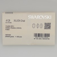 スワロフスキー・クリスタル 　4128　6×4mm　クリスタルゴールデンシャドー　4個入り